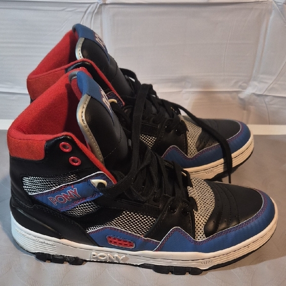 PONY Men's Black, Blue, and Red Sneakers Size 11 (Fits Like 10.5) No Box - Picture 3 of 8